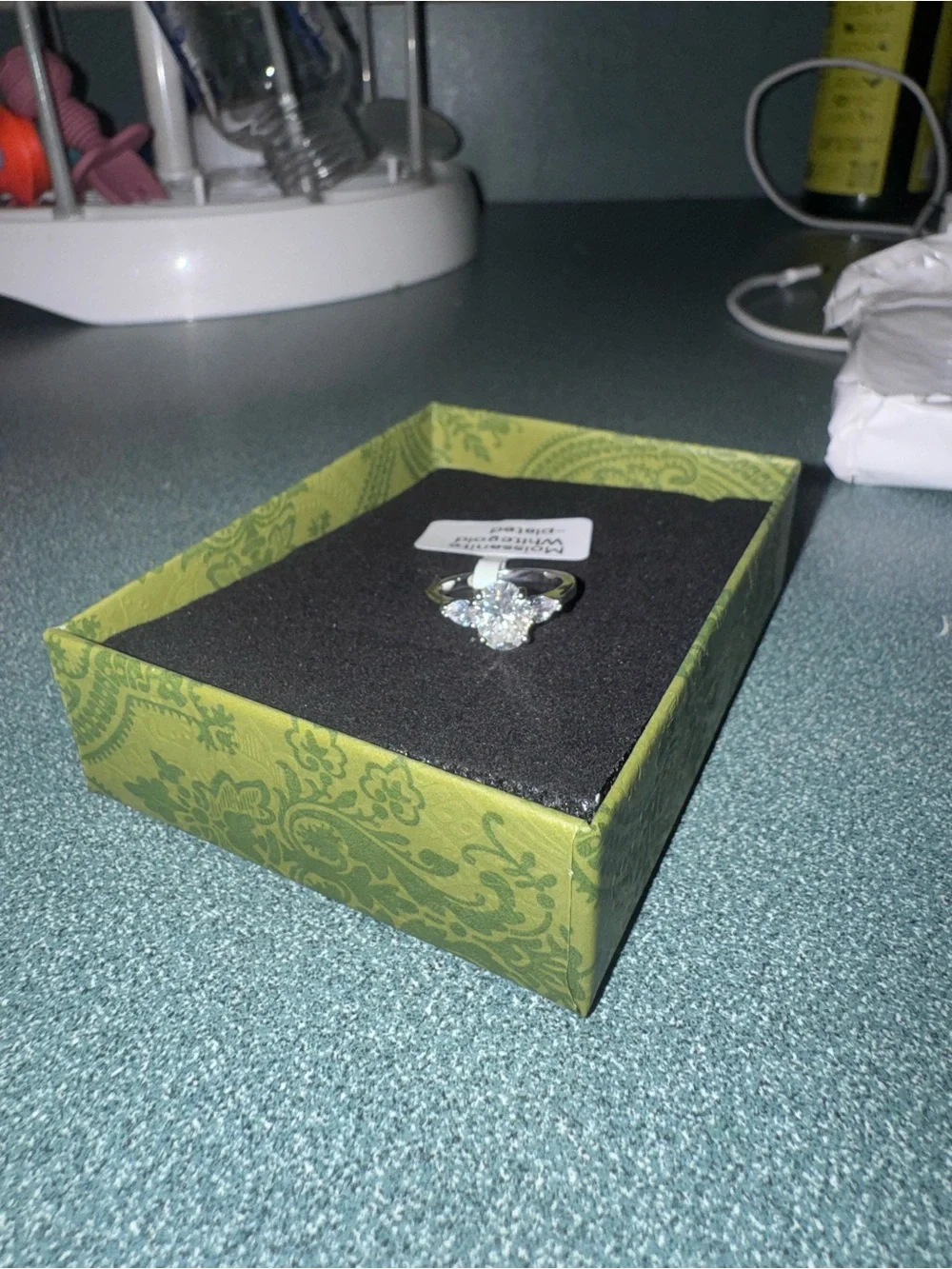 Moisanite gold plated ring